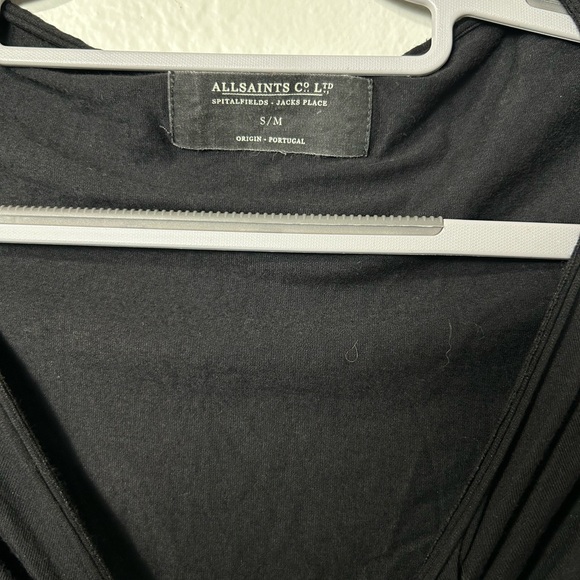 All Saints Spitalfield Trellis Rouche Fitted long sleeve Black Dress - Picture 5 of 7